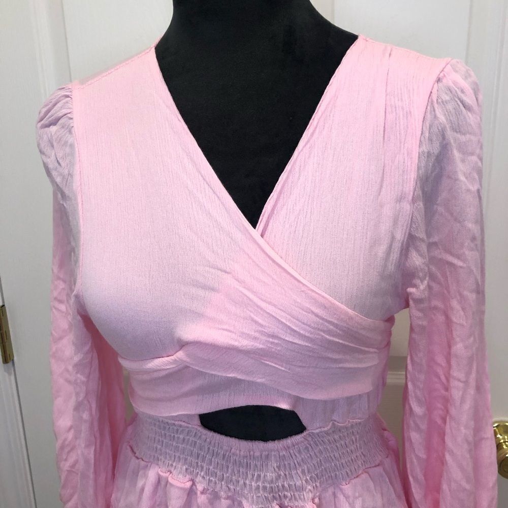 Pink ruffle wrap top dress, size xl - Picture 2 of 14